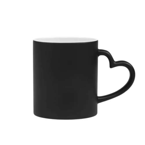 Caneca Mágica Alça Coração Fosco Preto-1941L