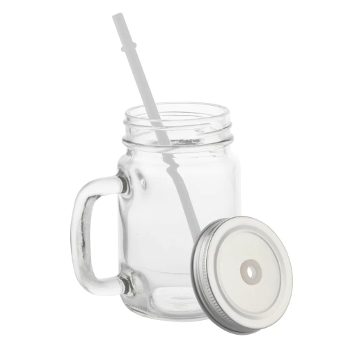 Caneca Vidro Modelo Jarra com Tampa 475ML Cristal-1959L