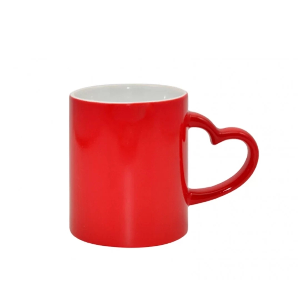 Caneca Mágica Alça Coração Semi Brilho Vermelh-575L