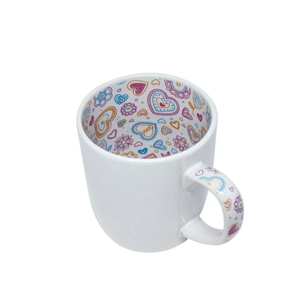 Caneca Motto Coração Azul e Vermelho-2334L