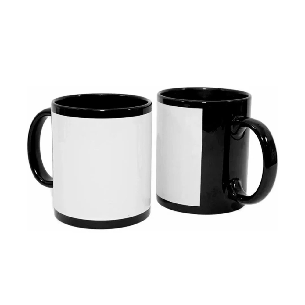 Caneca Preta Tarja Branca-197L