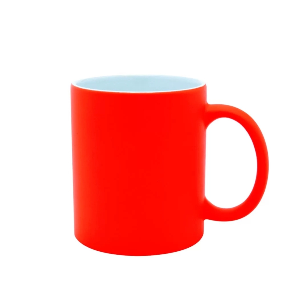 Caneca Reta Fluorescente Vermelha-3429L
