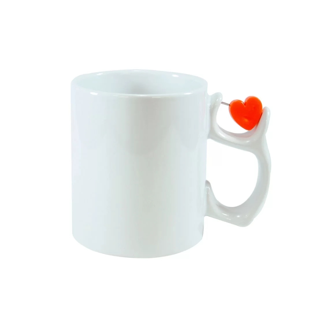 Caneca Reta com Pingente de Coração-1332L