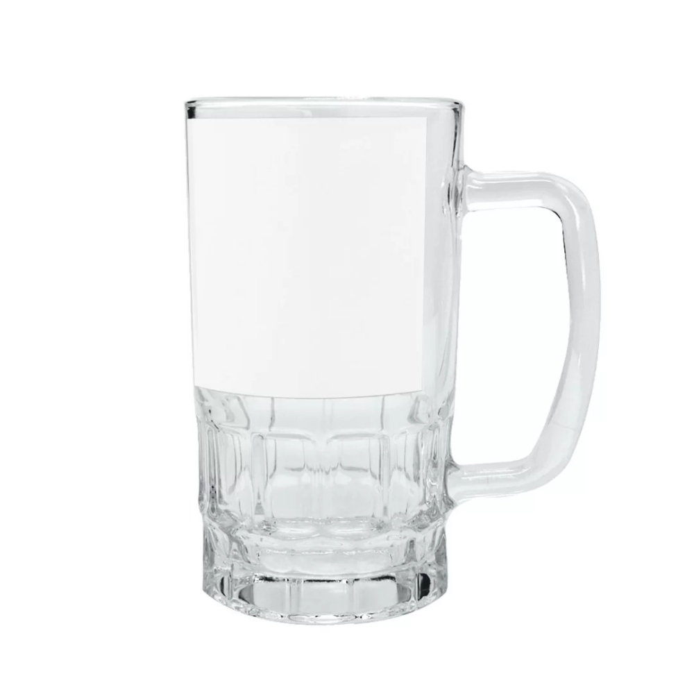 Caneca Vidro 590ML Cristal Tarja Branca-3276L