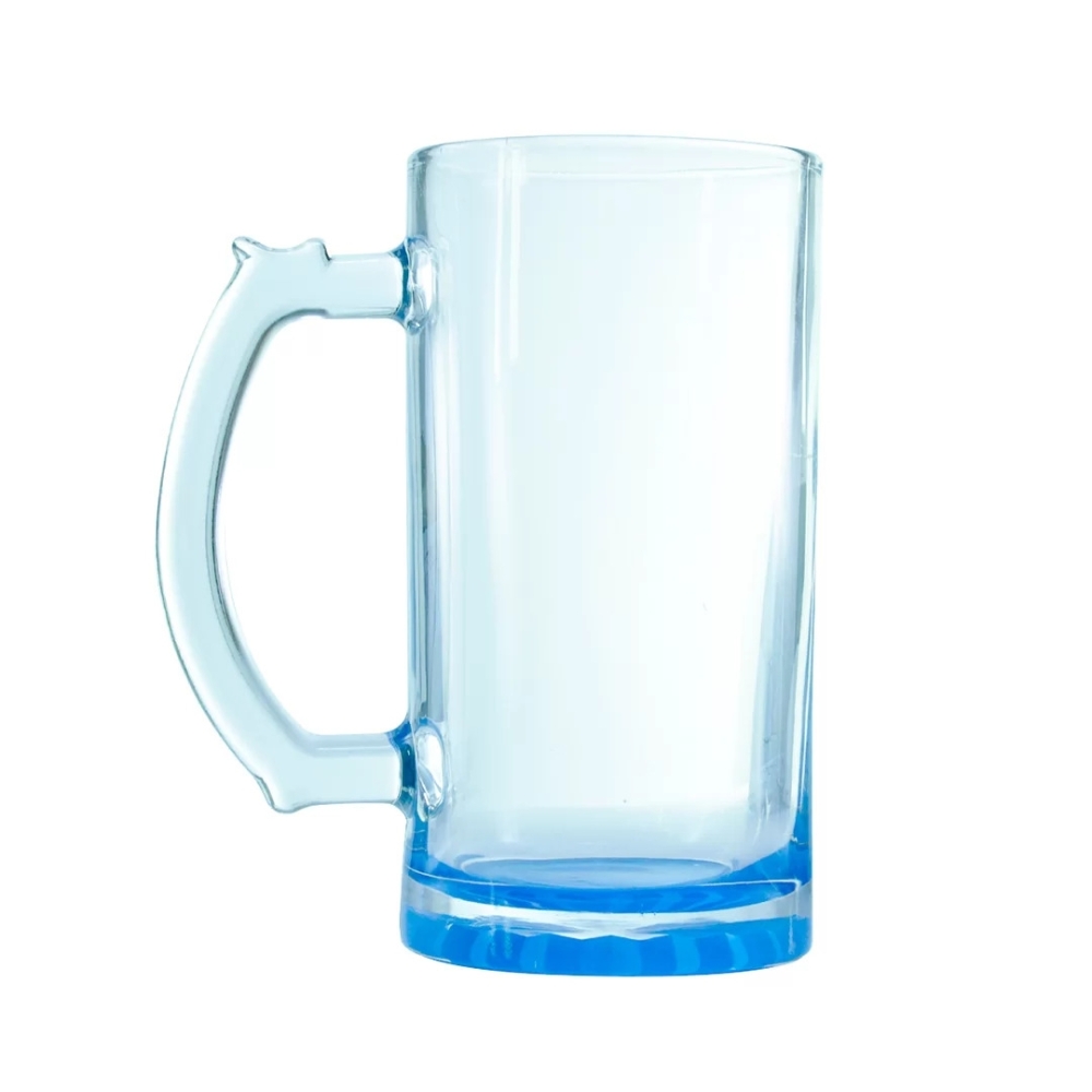 Caneca Vidro Chopp 475ML Cristal Base Colorida Com Suporte-3450L