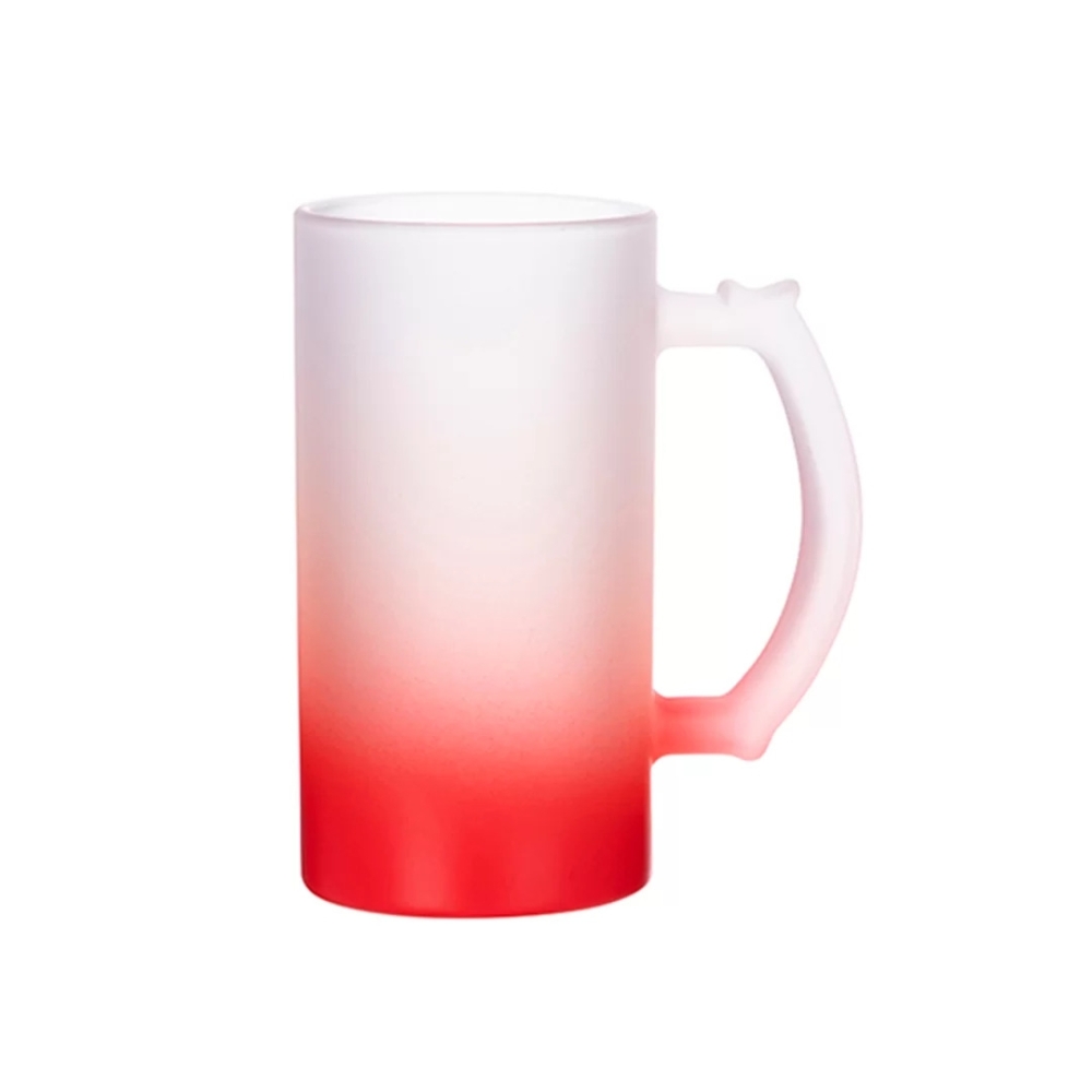 Caneca Vidro Chopp 475ML Fosco Lisa Degradê Com Suporte Várias Cores