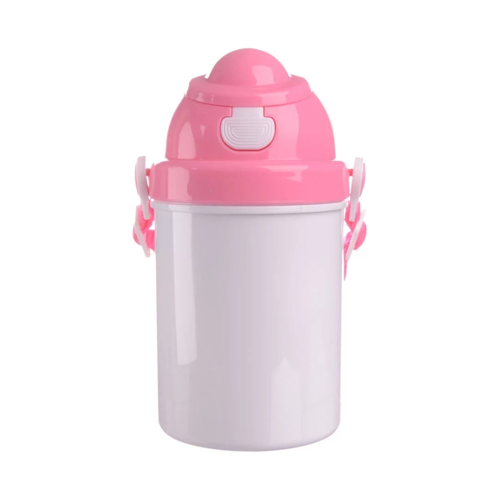 Garrafa Infantil Sublimação 400ML | Tampa com Rostinho Várias Cores