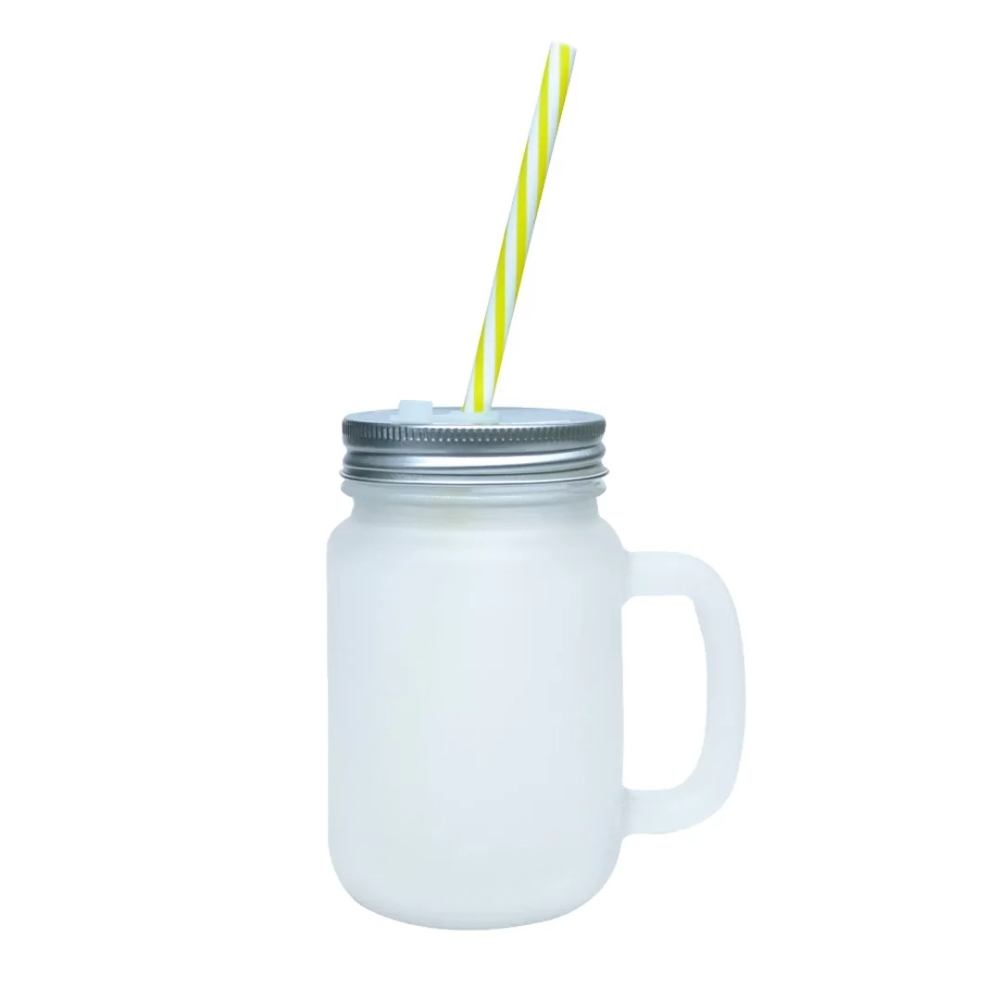 Jarra com Tampa Canudo Amarelo 475ML Fosco-3351L