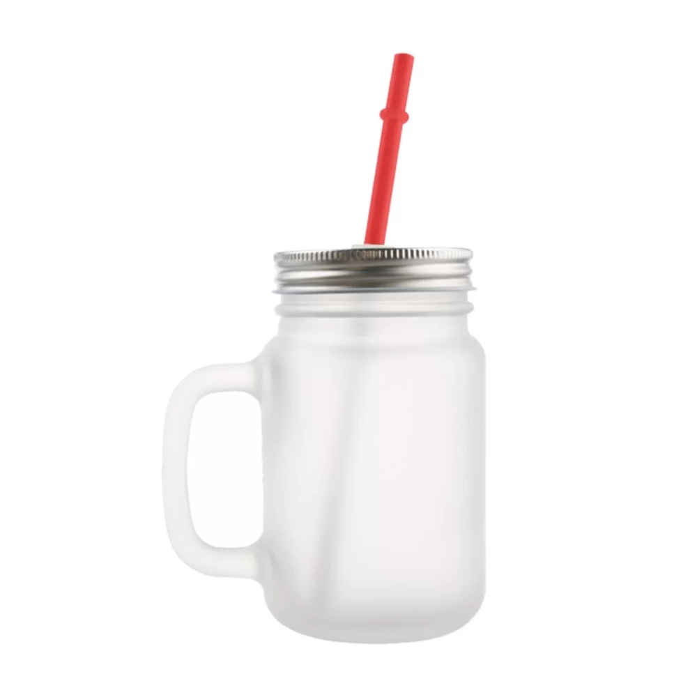 Jarra com Tampa Canudo Vermelho 475ML Fosco-2088L